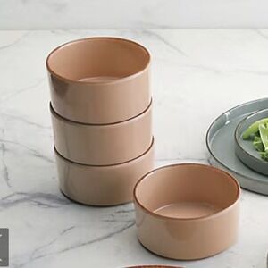 SET/4 Frontgate Somerset Melamine Dinnerware Bowl Patio Peach